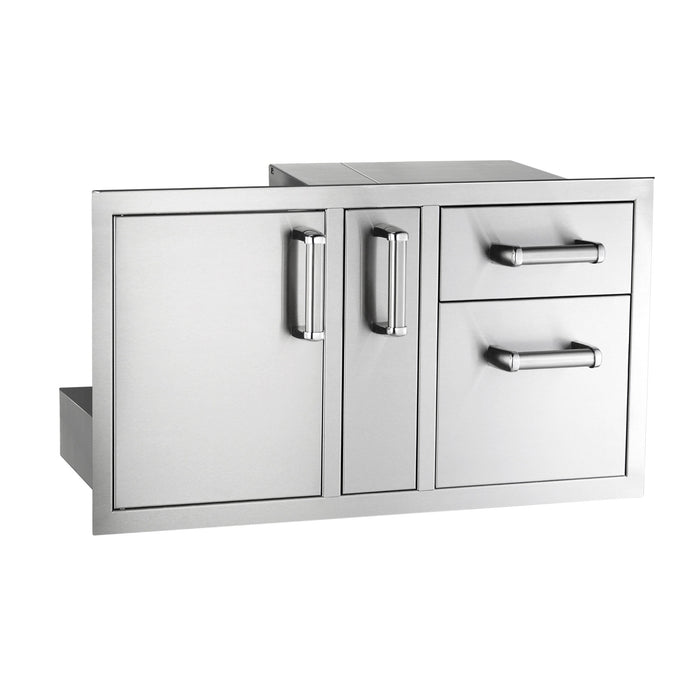 Premium Flush Access Door with Platter Storage And Double Drawer with Soft Close 36", Fire Magic