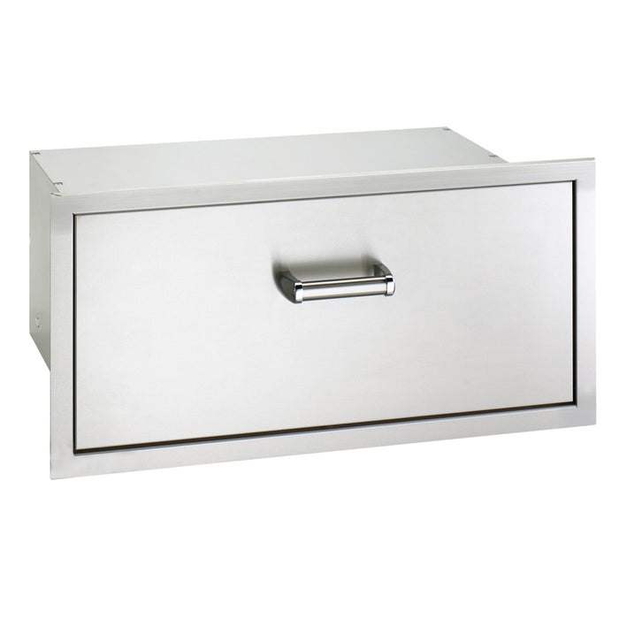 Premium Flush Stainless Steel Large Single Access Drawer with Soft Close, 32", Fire Magic