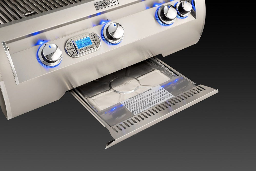 Echelon Diamond Natural Gas Built-In Grill with 1 Sear Burner, Backburner, Rotisserie Kit, and Analog Thermometer Window