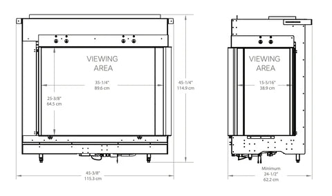 Faber MatriX 3326 Series Two-sided Left-facing Built-in Gas Fireplace