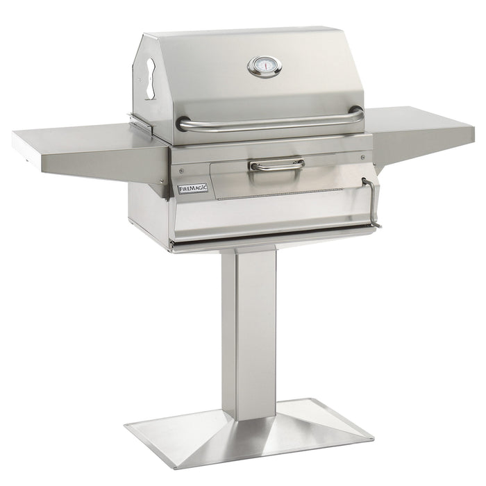 Legacy Smoker Freestanding Charcoal Grill On Patio Post in Stainless Steel, 24", Fire Magic