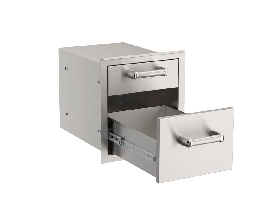 Premium Flush Double Access Drawer with Soft Close, 14.5" x 15.75", Fire Magic