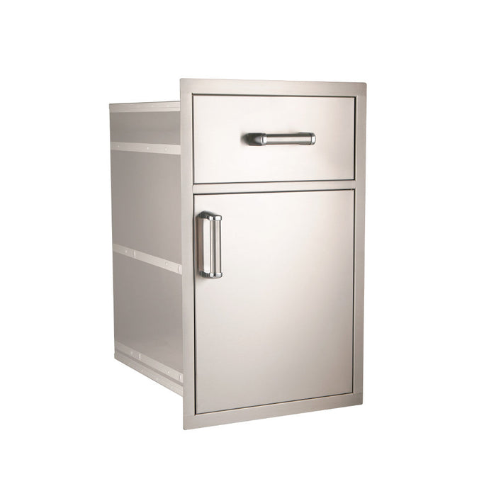 Premium Flush Stainless Steel Door & Drawer Combo Enclosed Water Resistant Dry Storage Pantry,  20", Fire Magic