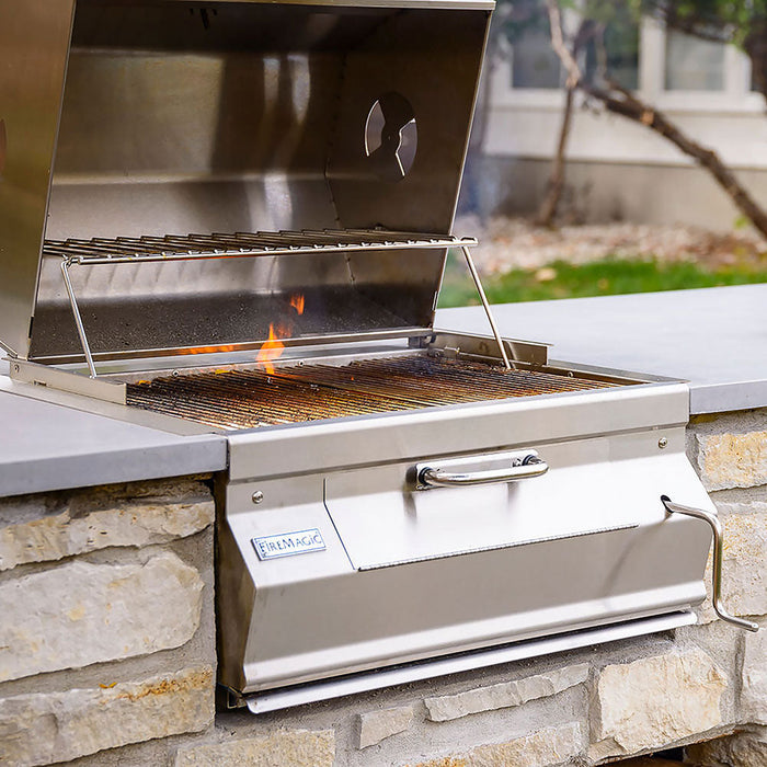 Legacy Built-In Smoker Charcoal Grill, Natural Gas , Stainless Steel, 24" 30", Fire Magic