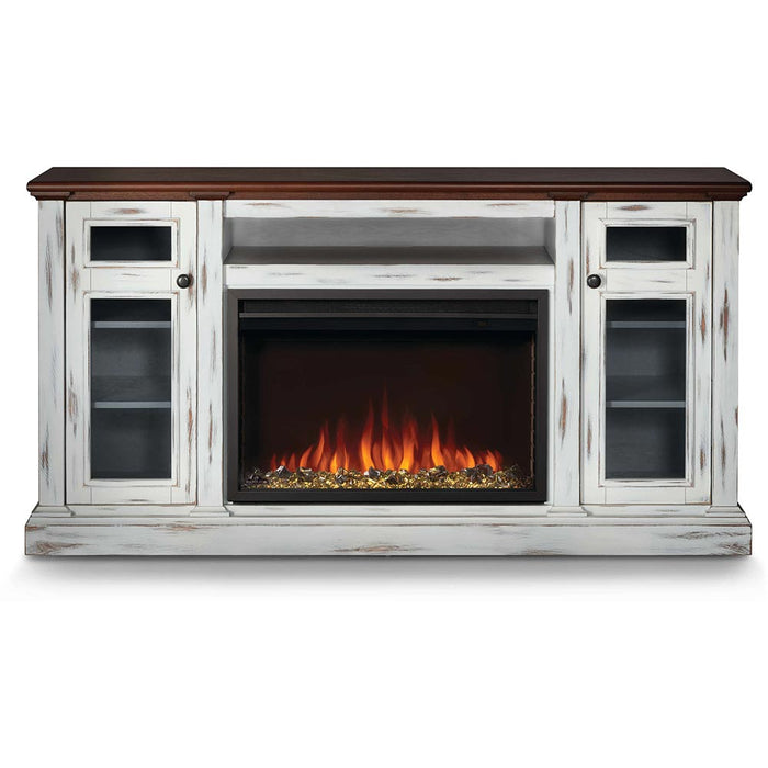 Charlotte Electric Fireplace TV Stand in Antique White