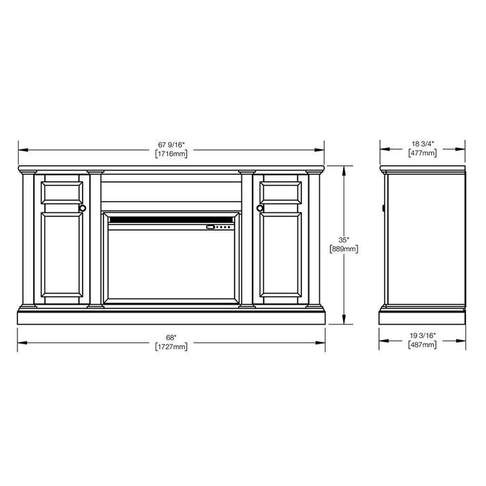 Charlotte Electric Fireplace TV Stand in Antique White