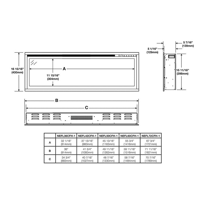 Napoleon Entice Linear Electric Fireplace - 60"