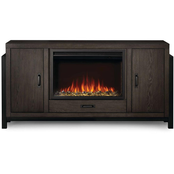 Franklin Electric Fireplace TV Stand in Weathered Oak - 30"