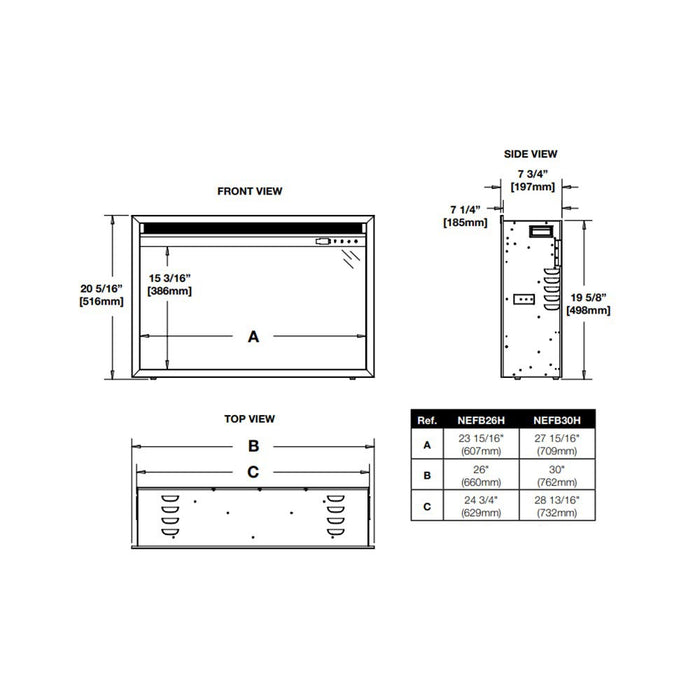 Napoleon Cineview Built-In Electric Fireplace - 26"