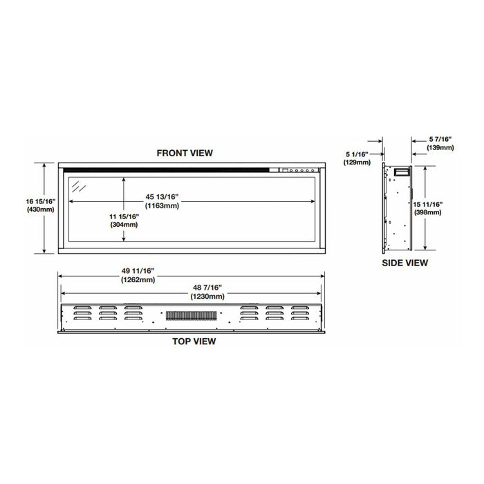 Napoleon Entice Wall Mount Electric Fireplace - 50"