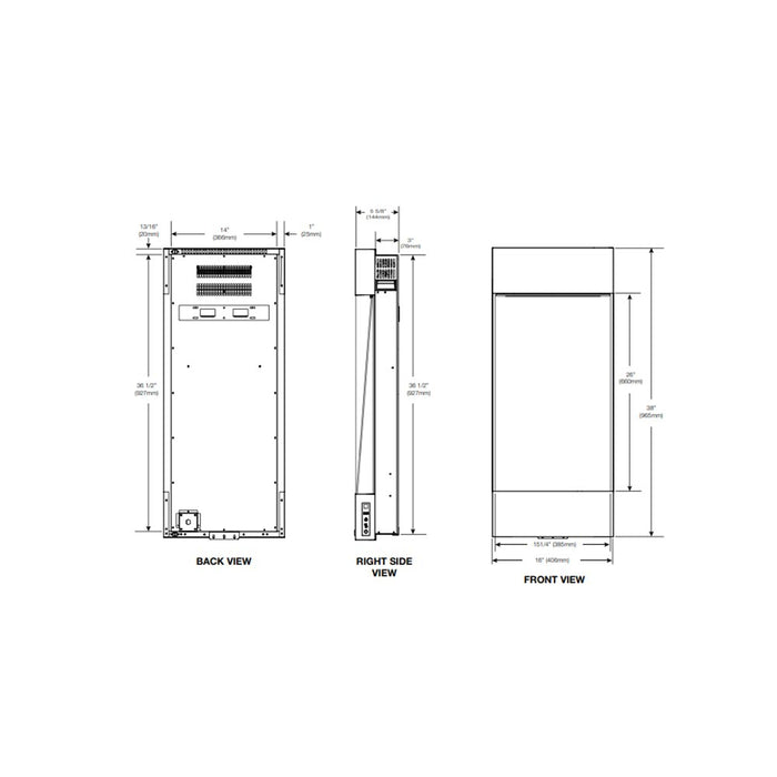 Napoleon Allure Vertical Wall Mount Electric Fireplace - 38"