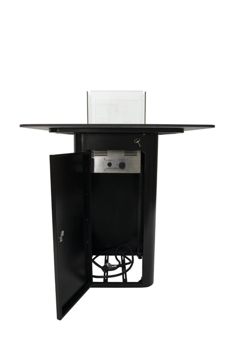 Elementi Plus 39-Inch Koln Bulgaria Black Marble Porcelain Bar Fire Table