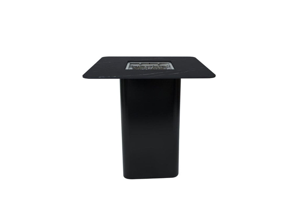 Elementi Plus 39-Inch Koln Bulgaria Black Marble Porcelain Bar Fire Table