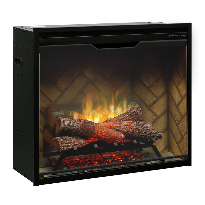 Dimplex Revillusion 30" Built-In Firebox Herringbone with Glass Pane and Plug Kit included