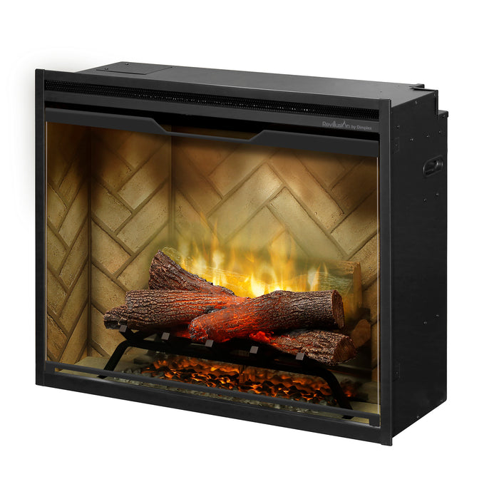 Dimplex Revillusion 30" Built-In Firebox Herringbone with Glass Pane and Plug Kit included