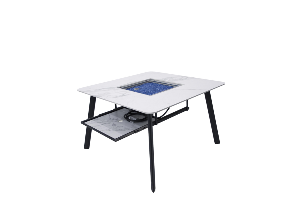 Elementi Plus Helsinki Marble Porcelain Dining Fire Table