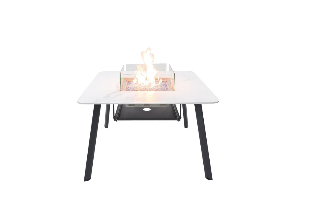 Elementi Plus Helsinki Marble Porcelain Dining Fire Table