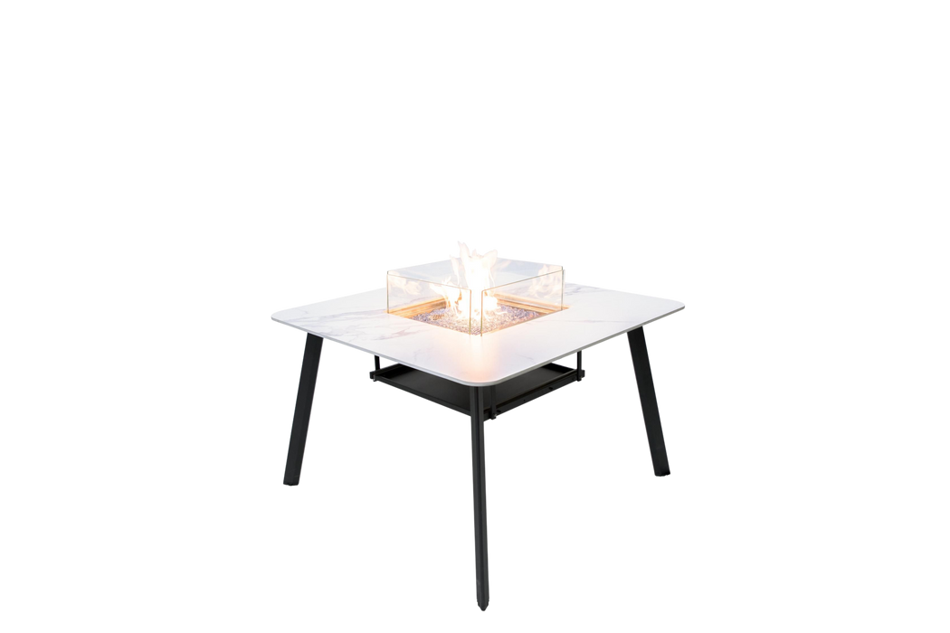 Elementi Plus Helsinki Marble Porcelain Dining Fire Table