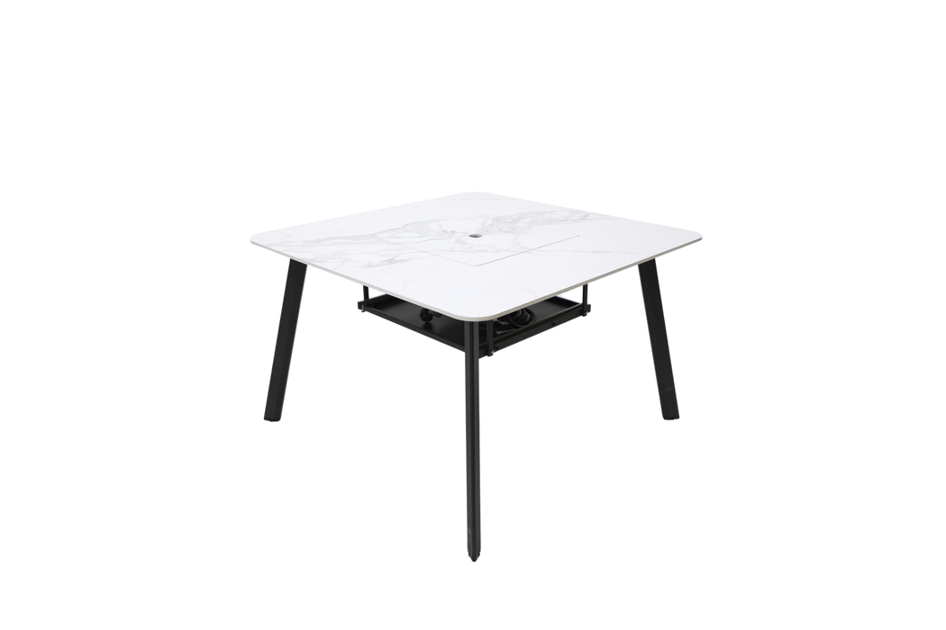 Elementi Plus Helsinki Marble Porcelain Dining Fire Table