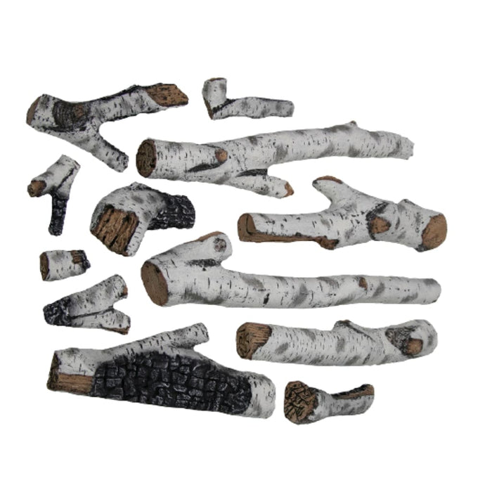 Amantii 12-piece Large Birch Log Set with Deluxe Media Kit