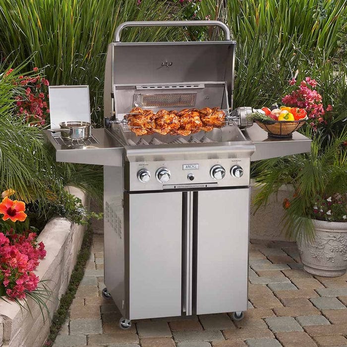 American Outdoor Grill 2-Burner Propane Gas Grill W/ Rotisserie & Single Side Burner, American Outdoor Grill, "T" Series, 24", 24PCT BBQ