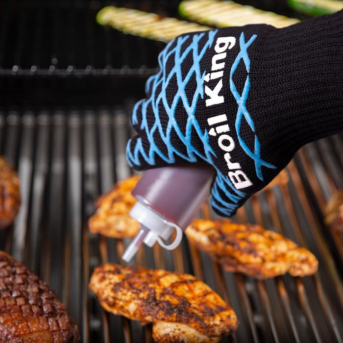 Broil King 1PC Heavy Duty Grilling Gloves w/ Blue Accents