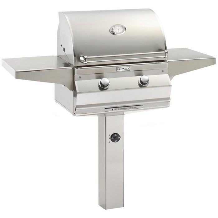 Choice Freestanding Natural Gas Grill with Analog Thermometer On In-Ground Post, 24", Fire Magic