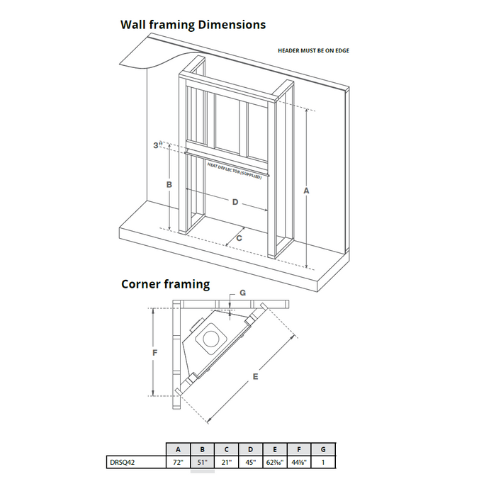 Montigo DelRay Square Direct Vent Gas Fireplace - 42" (Full Load)