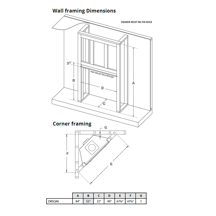 Montigo DelRay Square Direct Vent Gas Fireplace - 46" (Basic)