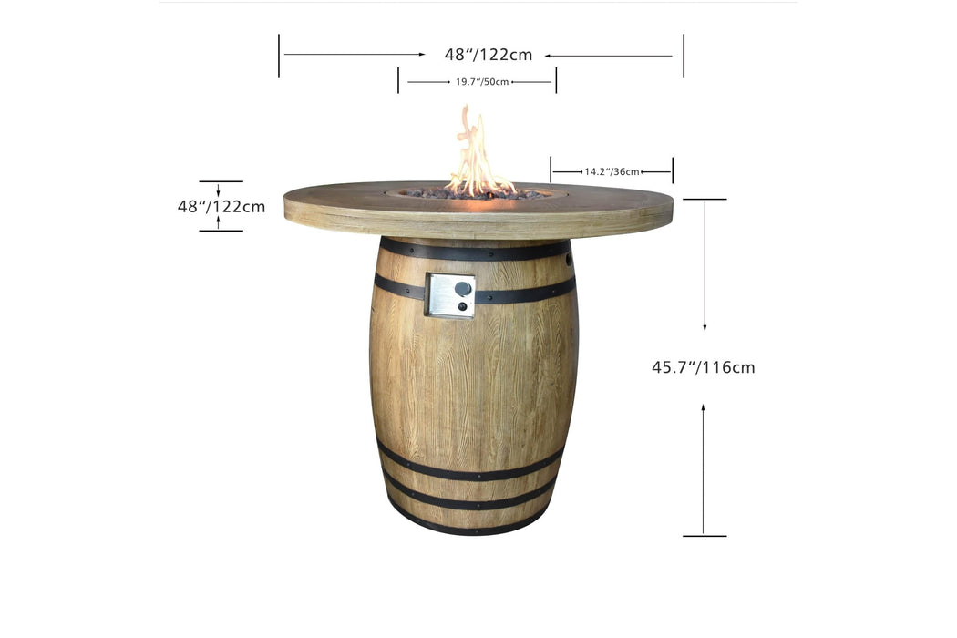 Elementi Elementi Lafite Barrel Fire Table OFG225 Fire Table