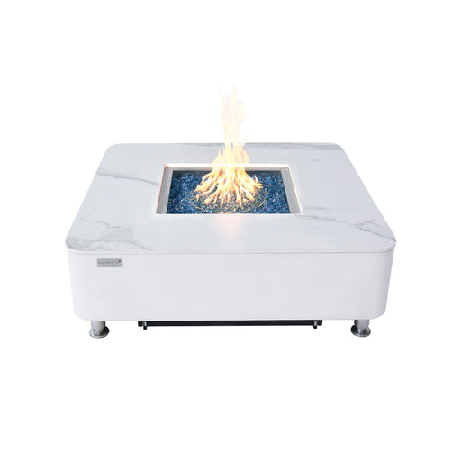 Elementi Plus Annecy Marble Porcelain Fire Table Fire Table Natural Gas