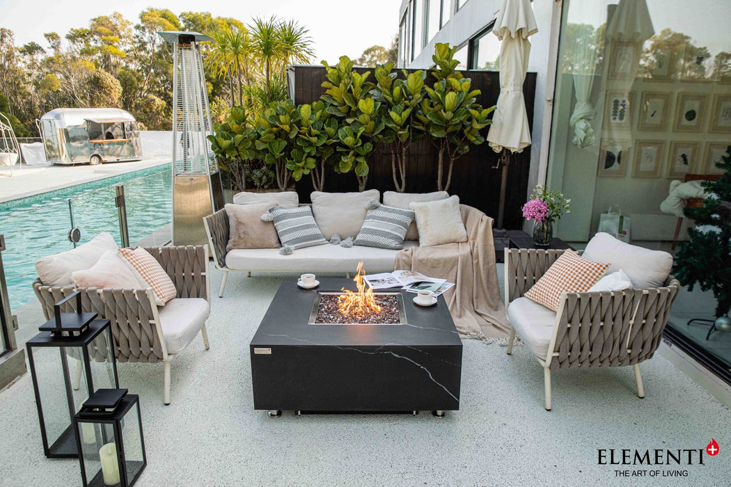 Elementi Plus Elementi Plus Sofia Marble Porcelain Fire Table Fire Table