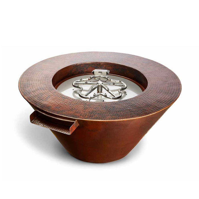 HPC Fire Mesa Hammered Copper Torpedo Fire Bowl 32" by HPC Fire Fire Bowls Natural Gas / Electronic On/Off / 24 VAC