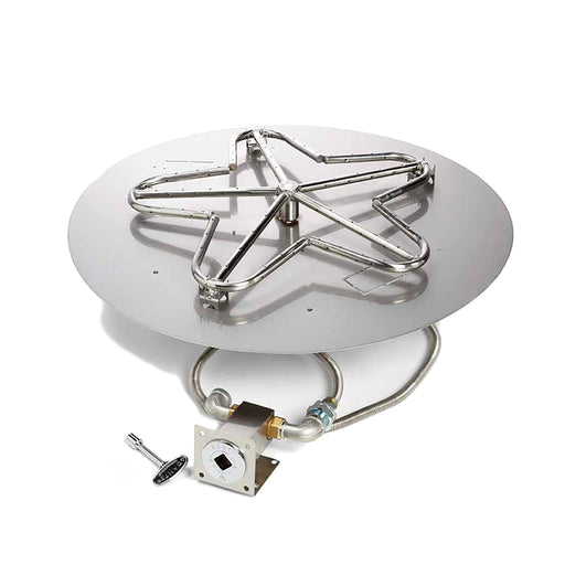 HPC Fire Round Flat Ignition Fire Pit Burner Kit Match Lit by HPC Fire Fire Pit Pan and Burner Kit