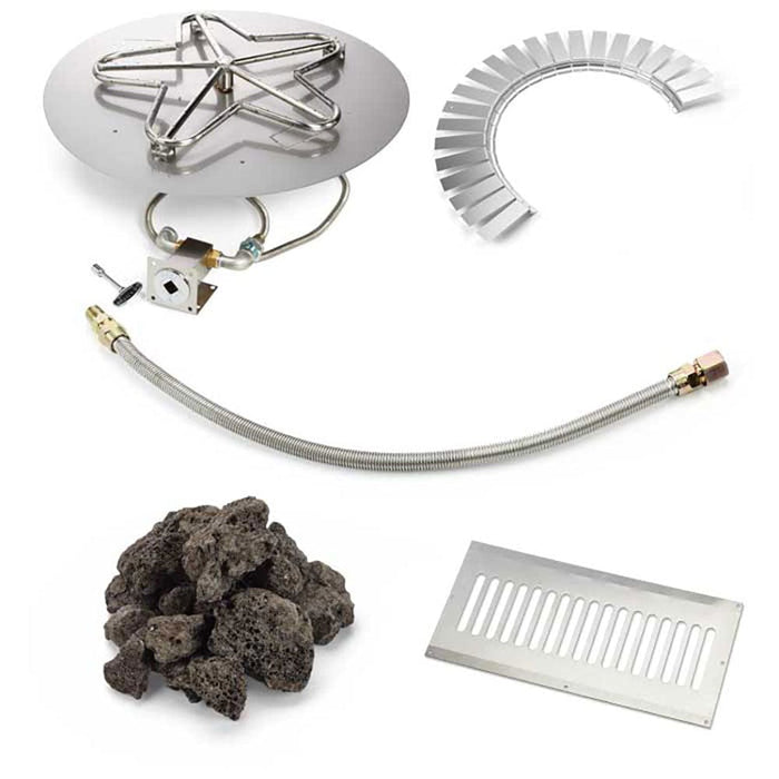 HPC Fire Round Flat MLFPK Hardscape Block Kit by HPC Fire Fire Pit Pan and Burner Kit