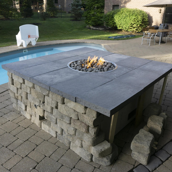 HPC Fire Square Unfinished LPT Fire Pit Enclosure with Burner by HPC Fire DIY Unfinished Fire Pits