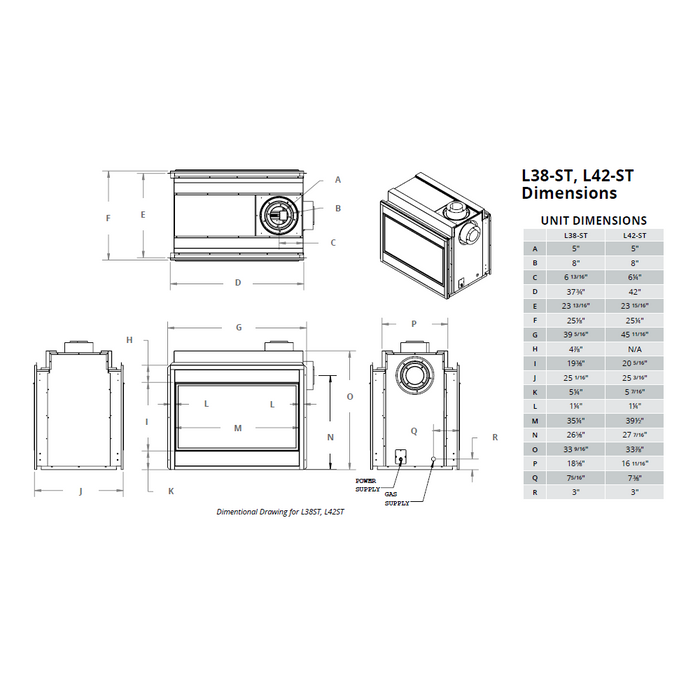 Montigo Phenom See Thru Direct Vent Gas Fireplace - 38"