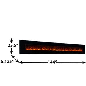 Modern Flames Modern Flames Ambiance 144-In Wall Mount Electric Fireplace Wall Mount Electric Fireplaces