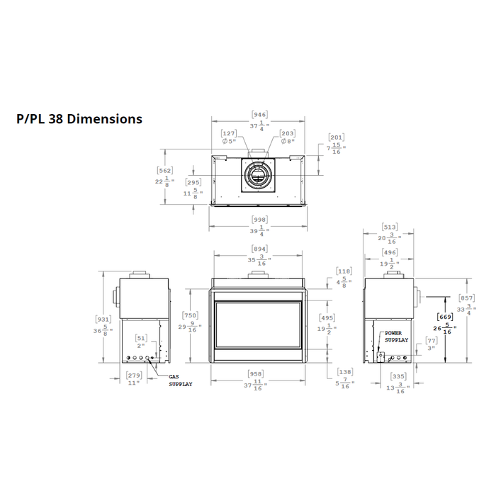 Montigo Phenom Direct Vent Gas Fireplace - 38" (Full Load)