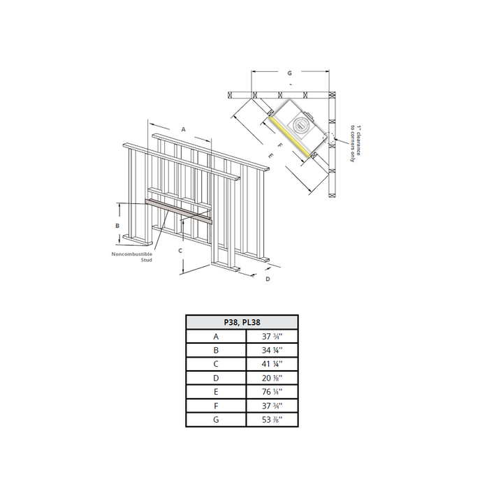 Montigo Phenom Direct Vent Gas Fireplace - 38" (Full Load)