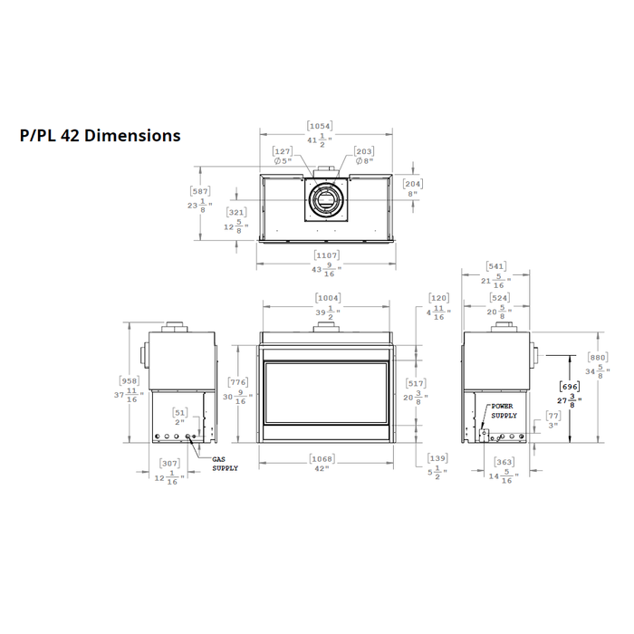 Montigo Phenom Direct Vent Gas Fireplace - 42" (Full Load)