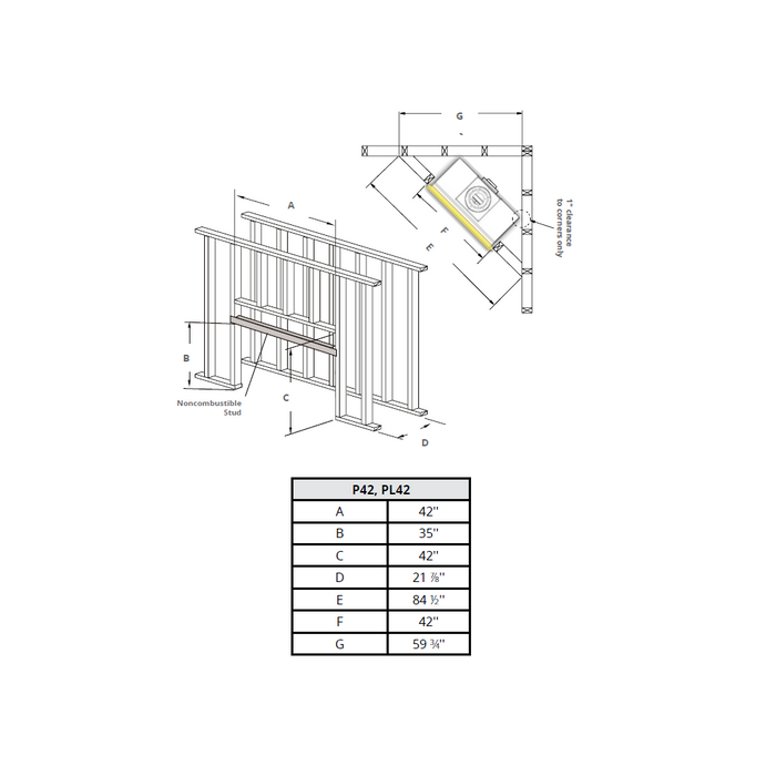 Montigo Phenom Direct Vent Gas Fireplace - 42" (Full Load)