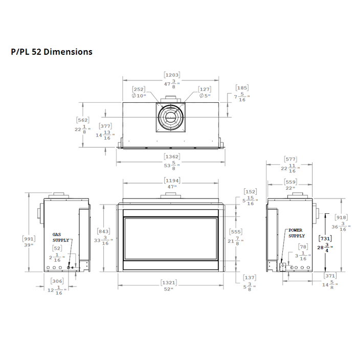 Montigo Phenom Direct-Vent Gas Fireplace - 52" (Full Load)