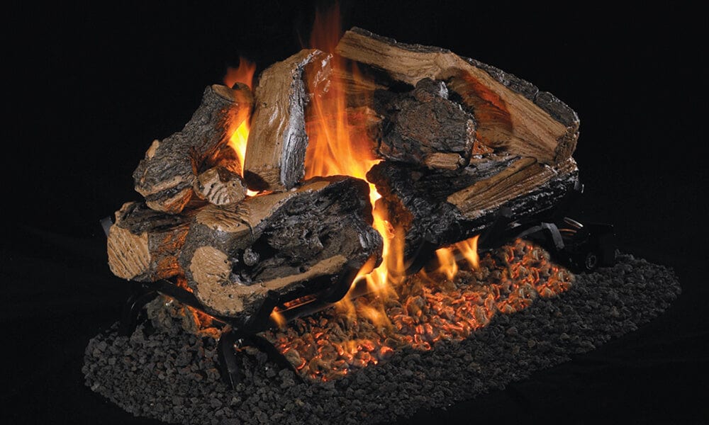 Real Fyre Charred Rugged Split Oak 24-inches See Thru Vented Gas Log Set