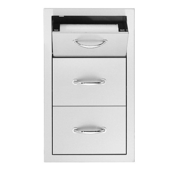 Summerset 17" Vertical 2-Drawer & Paper Towel Holder Combo Masonry