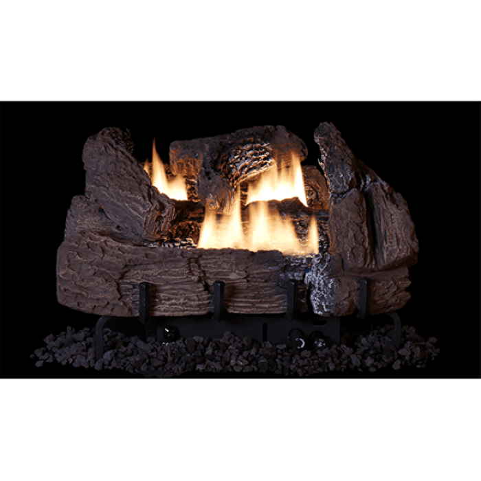 Superior Double-Flame 18-inch/24-inch Dual Yellow Vent-Free Natural Gas Log Burner With Manual Control