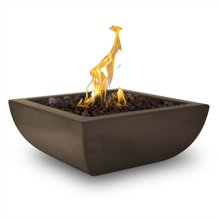 The Outdoor Plus 24" Avalon Fire Bowl - GFRC Concrete Fire Bowl Chocolate / Match Lit / Natural Gas