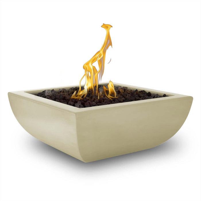 The Outdoor Plus 24" Avalon Fire Bowl - GFRC Concrete Fire Bowl Vanilla / Match Lit / Natural Gas