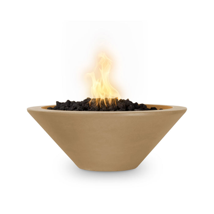 The Outdoor Plus 24" Cazo Fire Bowl GFRC Concrete Fire Bowl Brown / Match Lit / Natural Gas