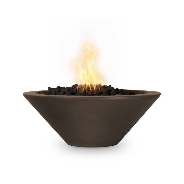 The Outdoor Plus 24" Cazo Fire Bowl GFRC Concrete Fire Bowl Chocolate / Match Lit / Natural Gas